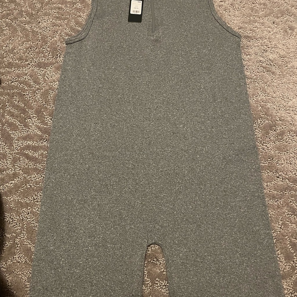 Gray Sleeveless Knit Romper